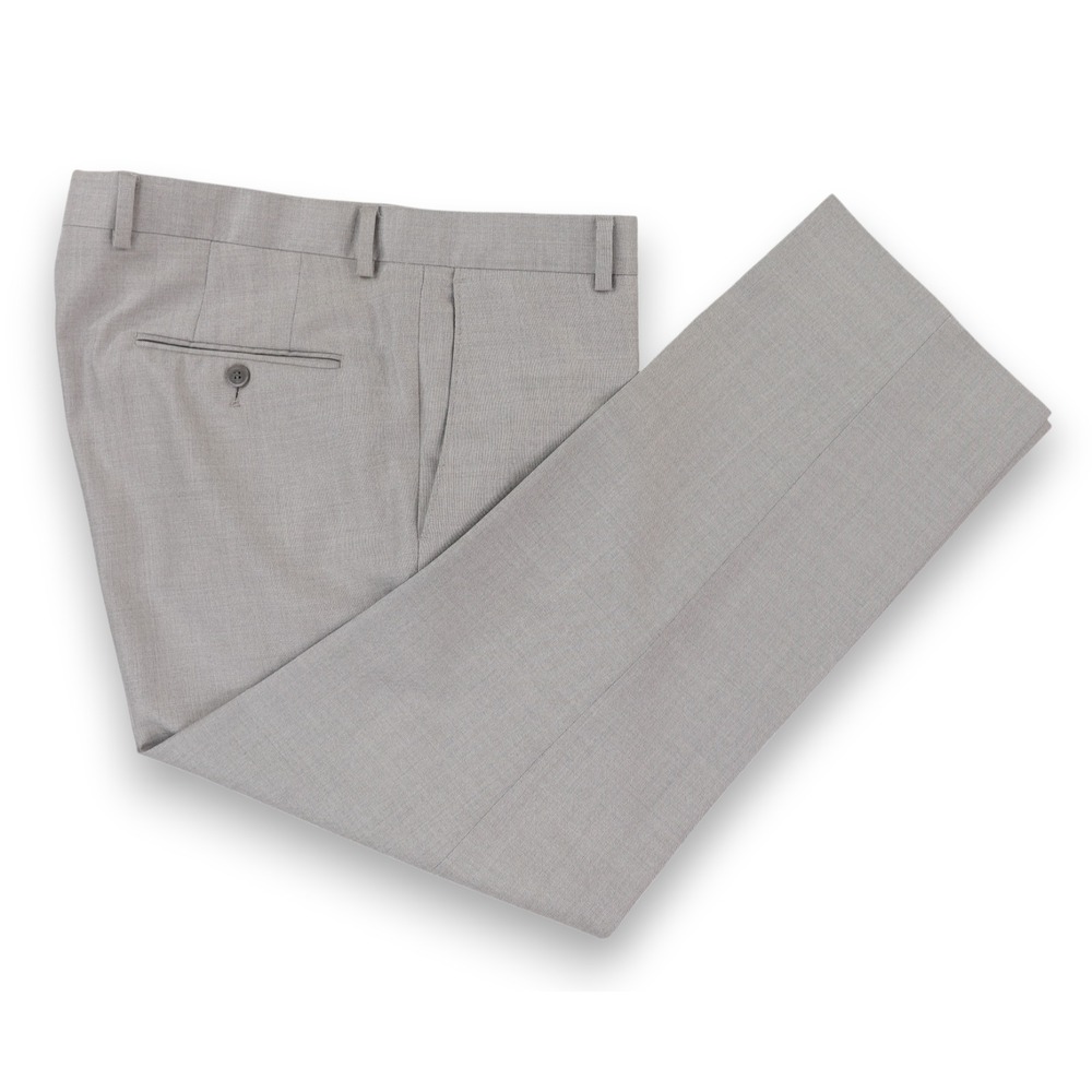 Samuelsohn Dress Pants Mens 35x28 Gray Super 140s Wool Silk Flat Front